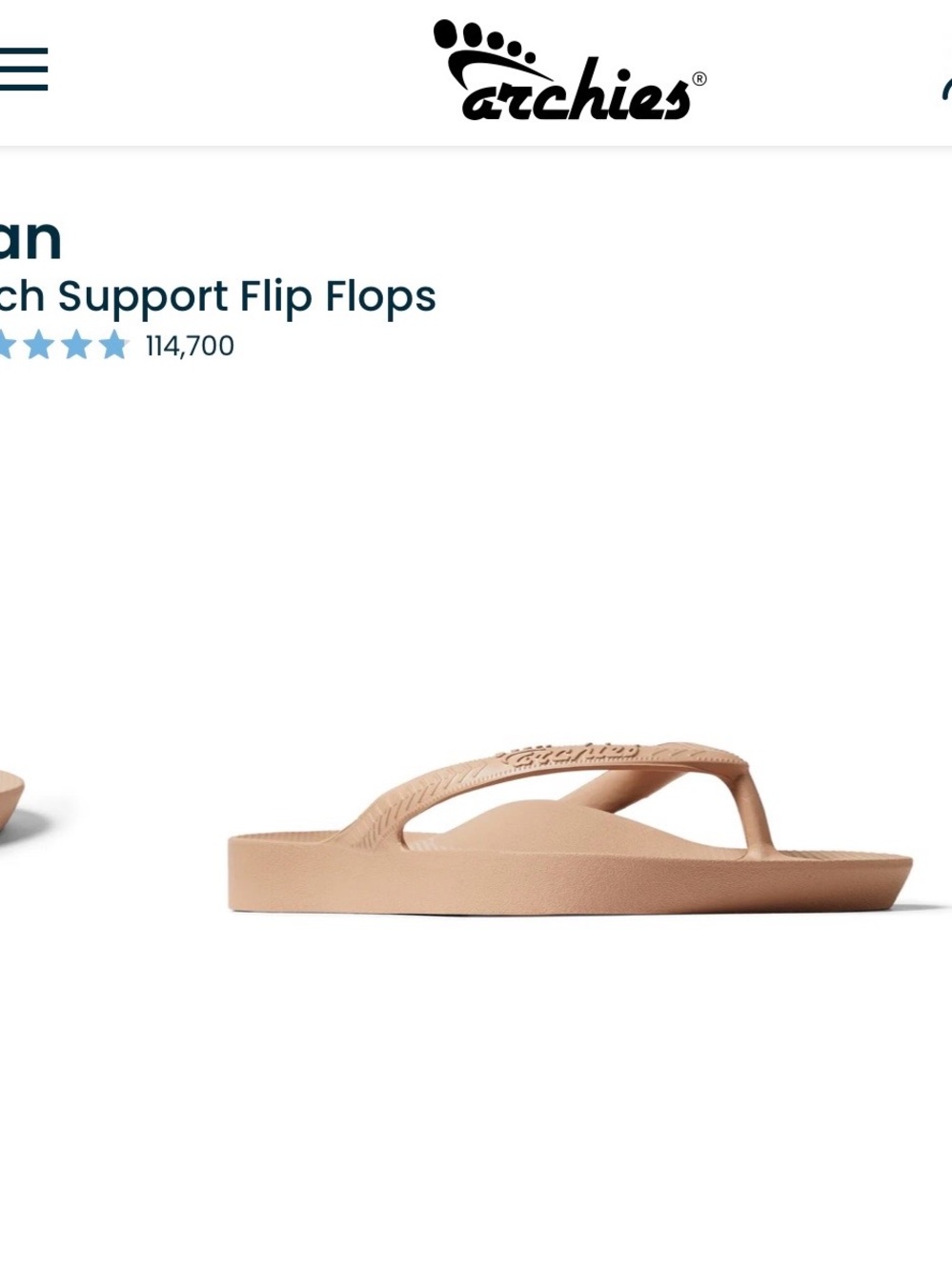 Archie’s Tan Flip Flops - Picture 4 of 8